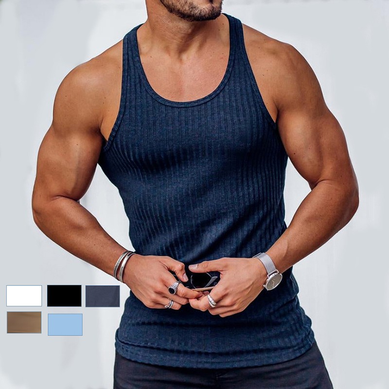 Geribbelde tanktop met compressiespieren
