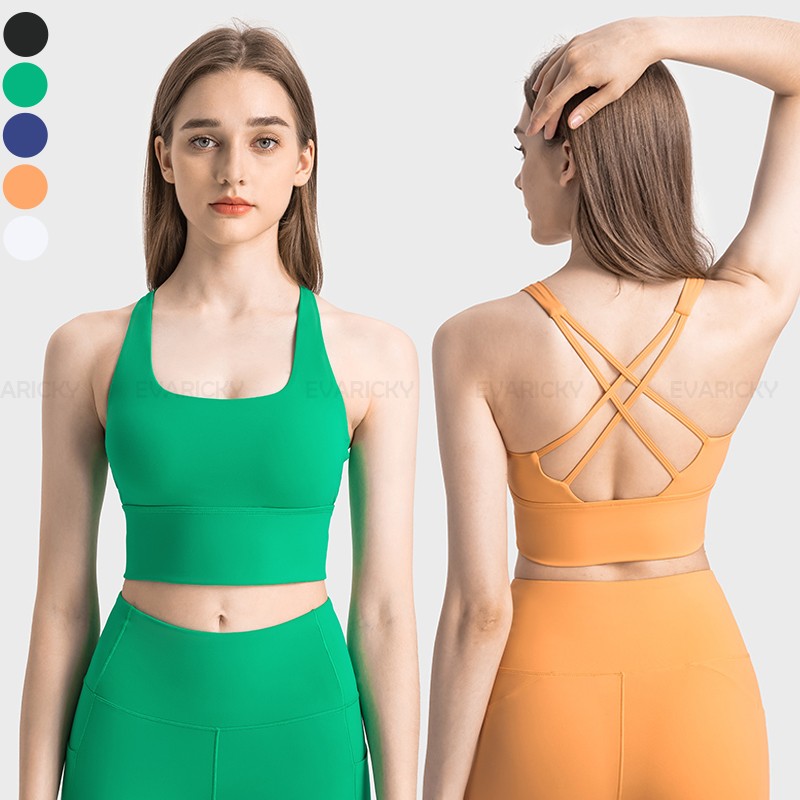 Cross Back Orange Sports BH