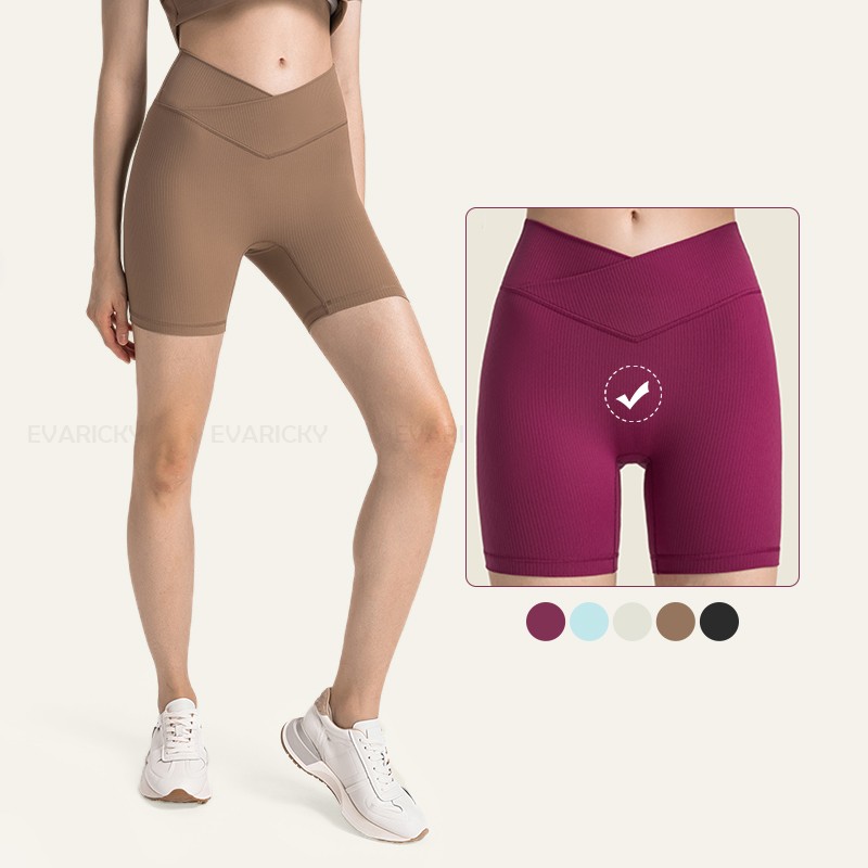 Geribbelde dames bikershorts