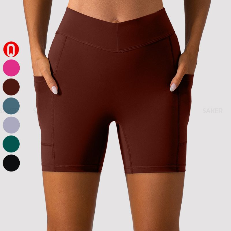 Yogashorts met zijzakken voor dames