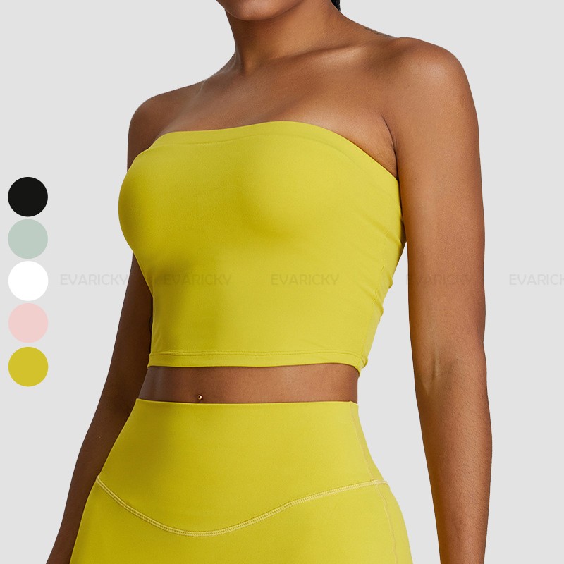 Vaste kleur strapless sportbeha
