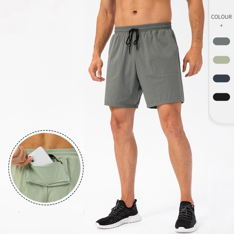 Gymshort met rits en achterzak